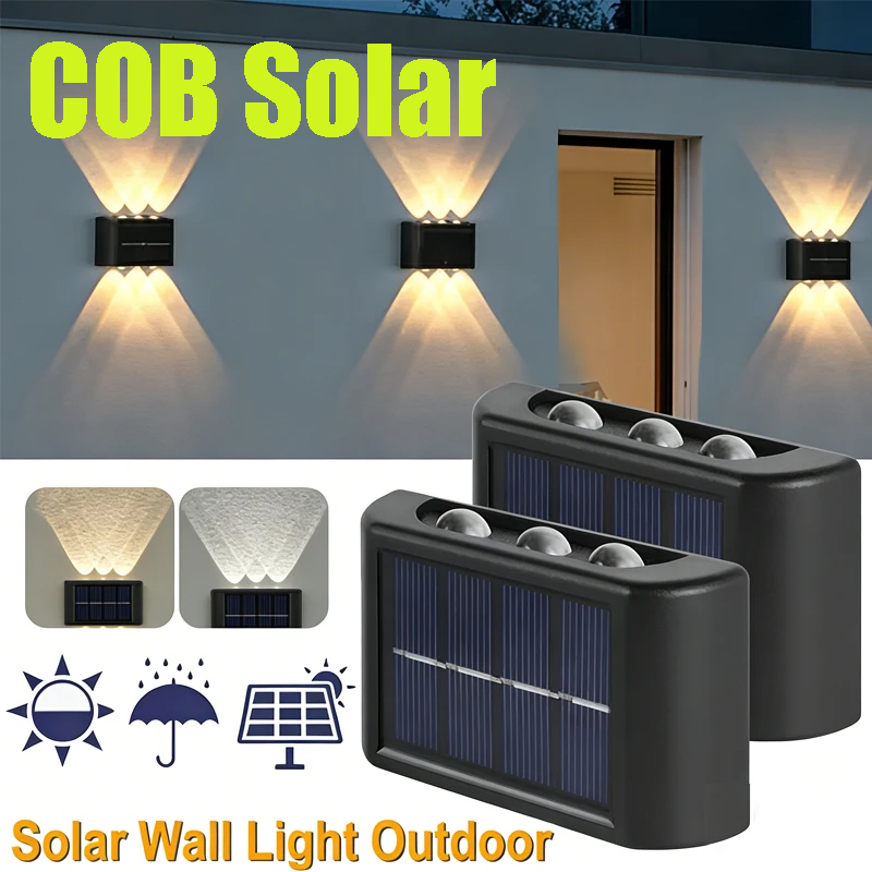Solar Garden Light - Lampe murale solaire COB, étanche, éclairage