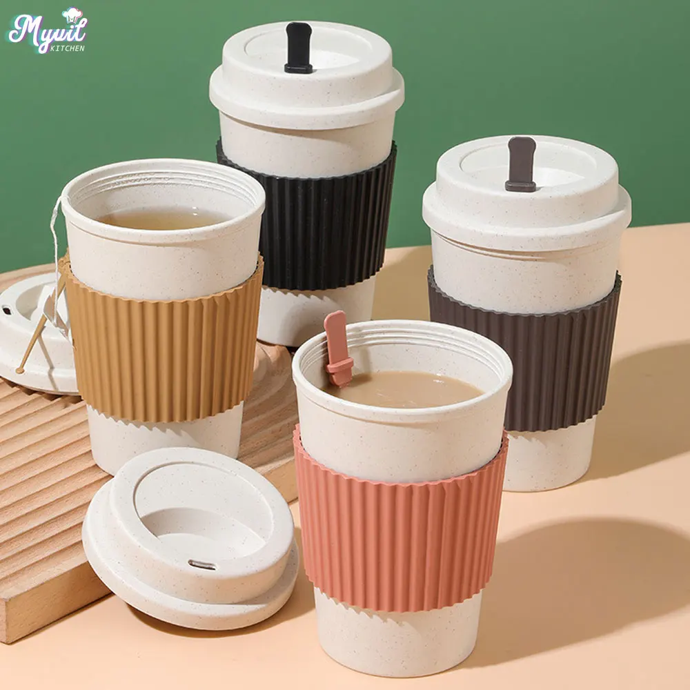 Reusable Straw - Tasses à café avec couvercles de