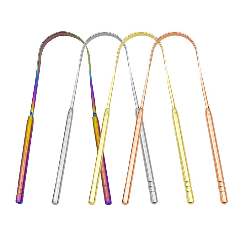 Bamboo Toothbrush - Grattoir à langue en acier inoxydable,